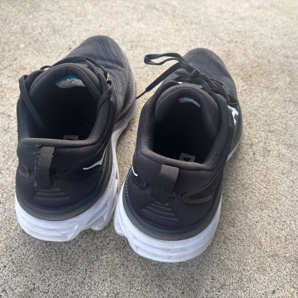 Hoka One One Bondi 8 Size 10B Women's Running Shoes Black White Athletic Shoes - Picture 4 of 8